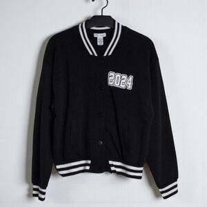 Better Together Black White Varsity Jacket California & 2024 Patch Juniors L